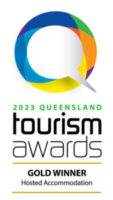Gold winner for hosted Accommodation 2023 in Australian Tourism Awards